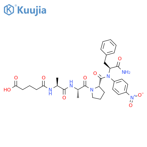 L-Phenylalaninamide,N-(4-carboxy-1-oxobutyl)-L-alanyl-L-alanyl-L-prolyl-N-(4-nitrophenyl)- structure
