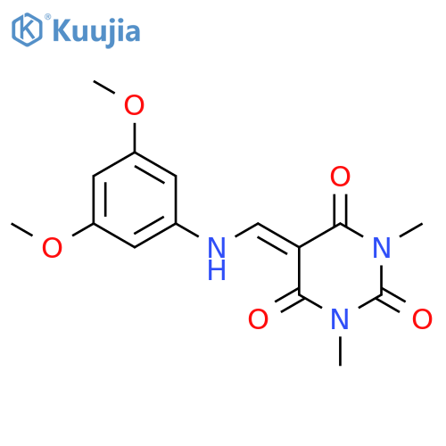 5-{(3,5-dimethoxyphenyl)aminomethylidene}-1,3-dimethyl-1,3-diazinane-2,4,6-trione structure