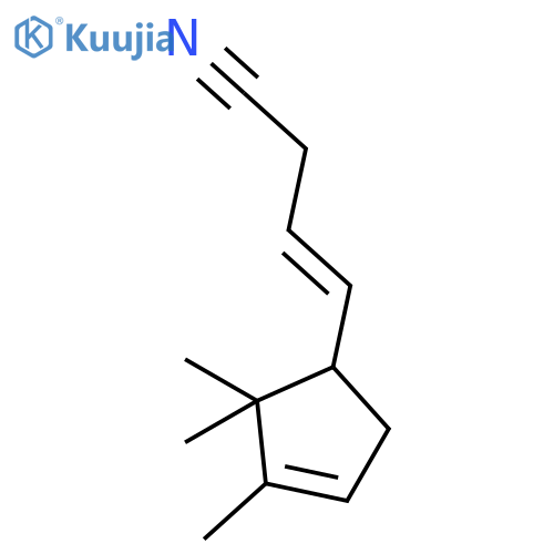 (3E)-4-(2,2,3-trimethylcyclopent-3-en-1-yl)but-3-enenitrile structure