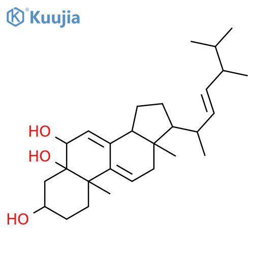 (22E,24R)-ergosta-7,9(11),22-trien-3beta,5alpha,6beta-triol structure