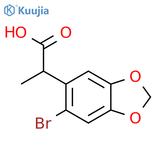 2-(6-bromo-1,3-dioxaindan-5-yl)propanoic acid structure