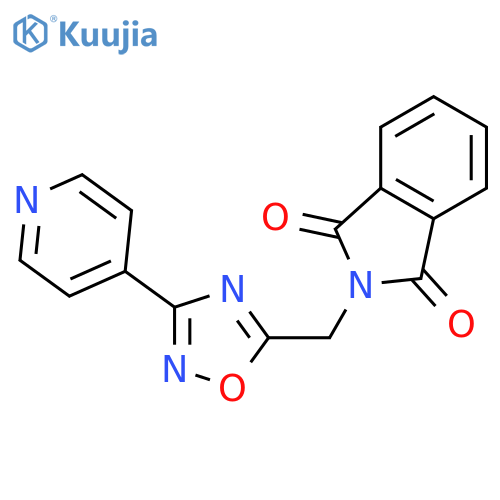 2-{3-(pyridin-4-yl)-1,2,4-oxadiazol-5-ylmethyl}-2,3-dihydro-1H-isoindole-1,3-dione structure