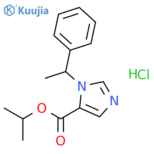 propan-2-yl 1-(1-phenylethyl)-1H-imidazole-5-carboxylate hydrochloride (1:1) structure