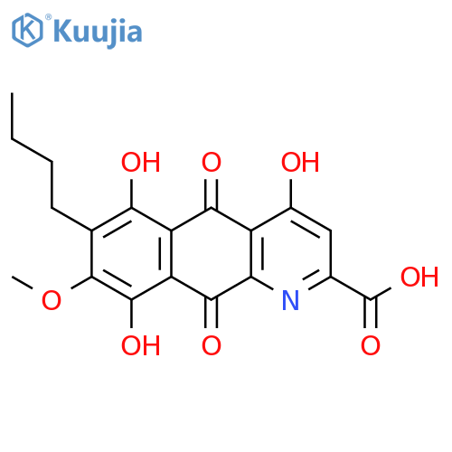 Benzo[g]quinoline-2-carboxylicacid, 7-butyl-5,10-dihydro-4,6,9-trihydroxy-8-methoxy-5,10-dioxo- structure