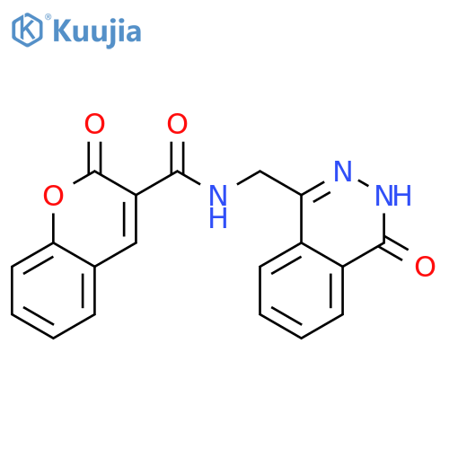 2-oxo-N-(4-oxo-3,4-dihydrophthalazin-1-yl)methyl-2H-chromene-3-carboxamide structure