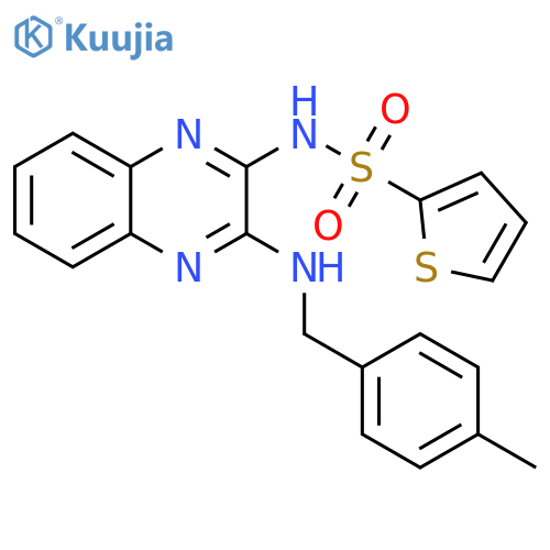 N-(3-{(4-methylphenyl)methylamino}quinoxalin-2-yl)thiophene-2-sulfonamide structure