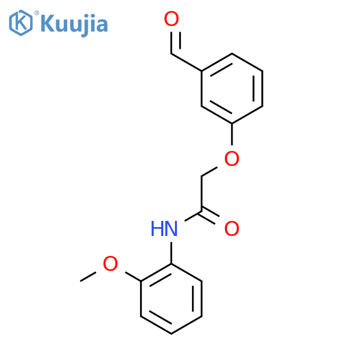 2-(3-formylphenoxy)-N-(2-methoxyphenyl)acetamide structure