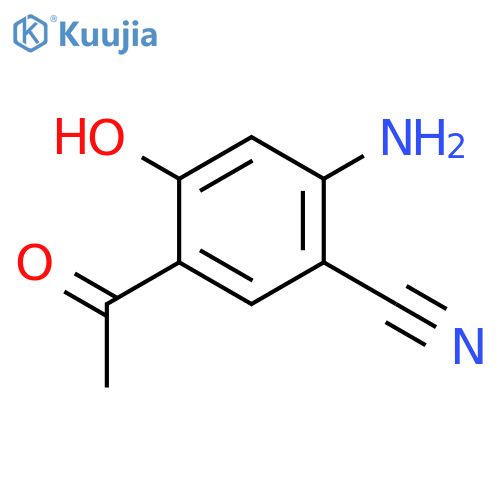 5-acetyl-2-amino-4-hydroxybenzonitrile structure