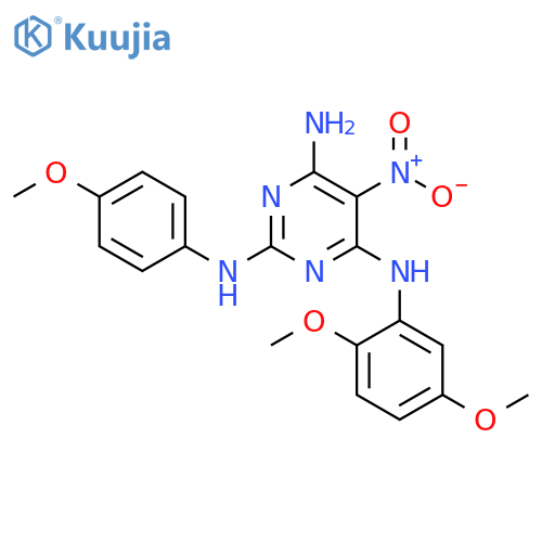 N4-(2,5-dimethoxyphenyl)-N2-(4-methoxyphenyl)-5-nitropyrimidine-2,4,6-triamine structure