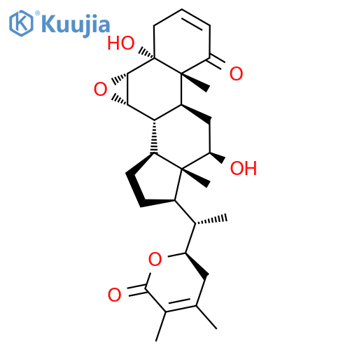 (22R)-6α,7α-Epoxy-5,12β,22-trihydroxy-1-oxo-5α-ergosta-2,24-dien-26-oic acid δ-lactone structure