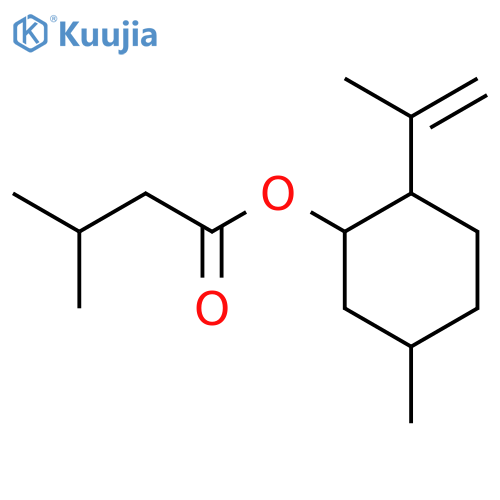 5-methyl-2-(prop-1-en-2-yl)cyclohexyl 3-methylbutanoate structure
