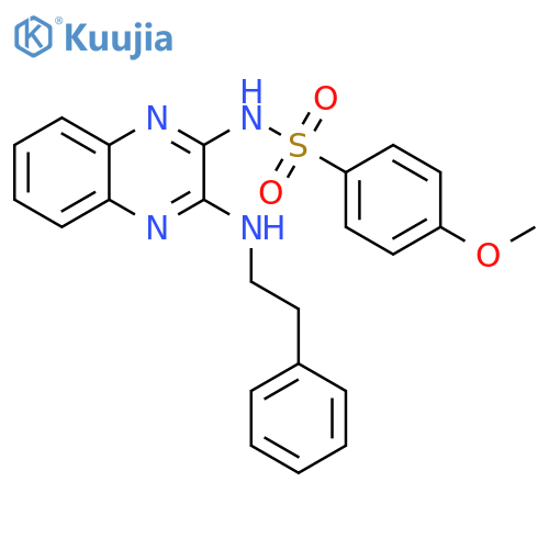 4-methoxy-N-{3-(2-phenylethyl)aminoquinoxalin-2-yl}benzene-1-sulfonamide structure