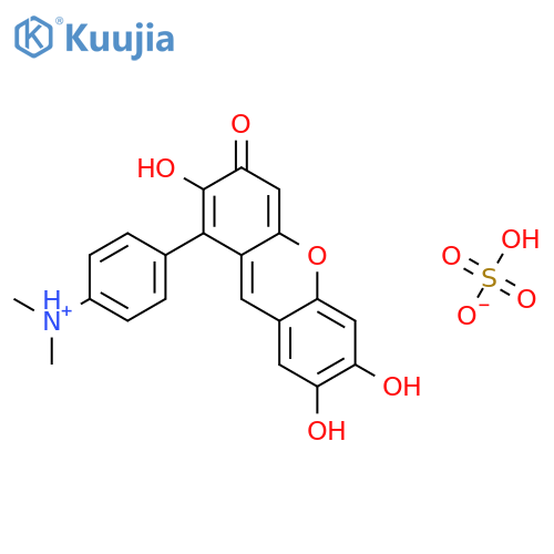 9-[4-(Dimethylamino)phenyl]-2,6,7-trihydroxyxanthen-3-one;sulfuric acid structure