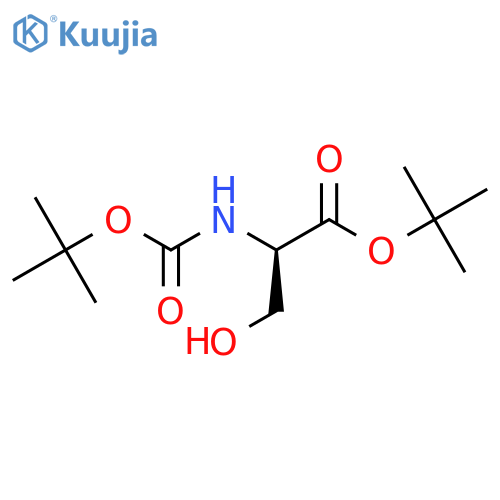 2-Methyl-2-propanyl N-{[(2-methyl-2-propanyl)oxy]carbonyl}-D-serinate structure
