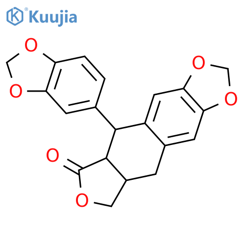 (5R,5aR,8aR)-5-(1,3-benzodioxol-5-yl)-5,8,8a,9-tetrahydrofuro[3',4':6,7]naphtho[2,3-d][1,3]dioxol-6(5aH)-one structure