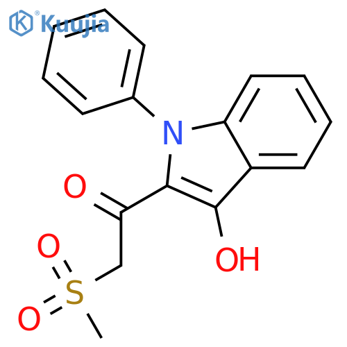 Ethanone, 1-(3-hydroxy-1-phenyl-1H-indol-2-yl)-2-(methylsulfonyl)- structure