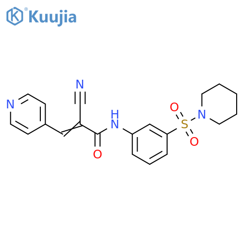 2-Cyano-N-[3-(1-piperidinylsulfonyl)phenyl]-3-(4-pyridinyl)-2-propenamide structure