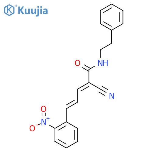 2-cyano-5-(2-nitrophenyl)-N-(2-phenylethyl)penta-2,4-dienamide structure
