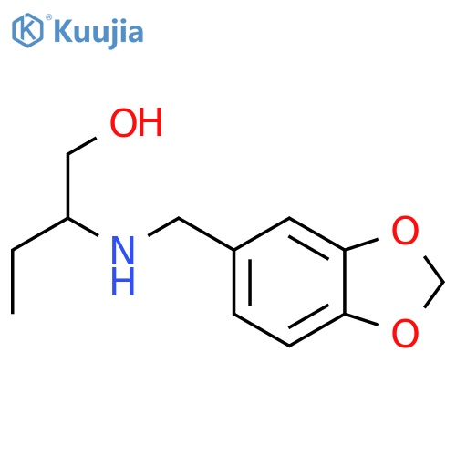 2-[(1,3-benzodioxol-5-ylmethyl)amino]-1-butanol structure