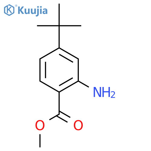 Benzoic acid,2-amino-4-(1,1-dimethylethyl)-, methyl ester structure