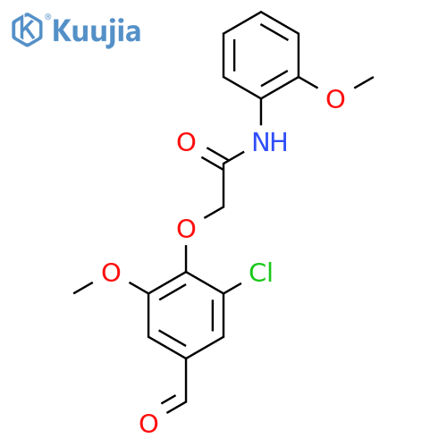 2-(2-chloro-4-formyl-6-methoxyphenoxy)-N-(2-methoxyphenyl)acetamide structure