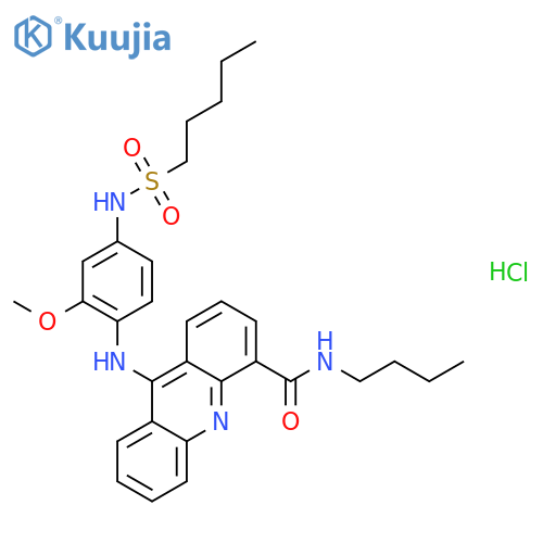 N-butyl-9-({2-methoxy-4-[(pentylsulfonyl)amino]phenyl}amino)acridine-4-carboxamide hydrochloride structure