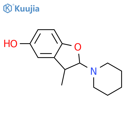 5-BENZOFURANOL, 2,3-DIHYDRO-3-METHYL-2-(1-PIPERIDINYL)- structure