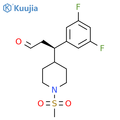 (R)-3-(3,5-Difluorophenyl)-3-(1-(methylsulfonyl)piperidin-4-yl)propanal structure