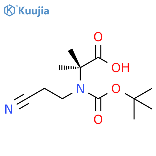 2-{(tert-butoxy)carbonyl(2-cyanoethyl)amino}-2-methylpropanoic acid structure