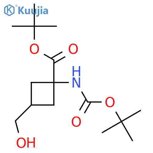 Tert-butyl 1-{[(tert-butoxy)carbonyl]amino}-3-(hydroxymethyl)cyclobutane-1-carboxylate structure