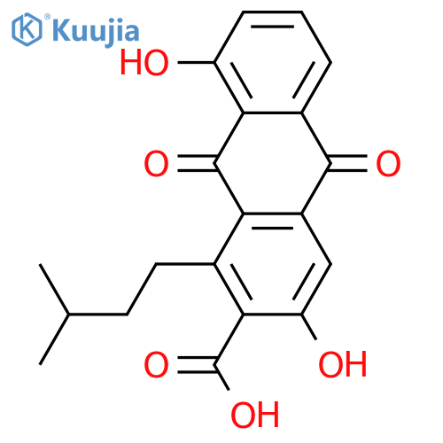 3,6,8-Trihydroxy-1-(3-methylbutyl)anthraquinone-2-carboxylic acid; 6-Deoxy structure
