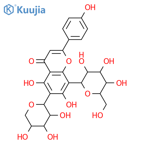 6-C-β-L-Arabinopyranosyl-8-C-β-D-glucopyranosyl-4',5,7-trihydroxyflavone structure