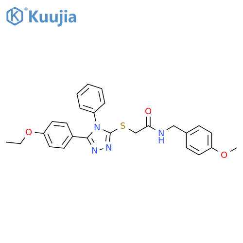 2-{[5-(4-ethoxyphenyl)-4-phenyl-4H-1,2,4-triazol-3-yl]sulfanyl}-N-[(4-methoxyphenyl)methyl]acetamide structure