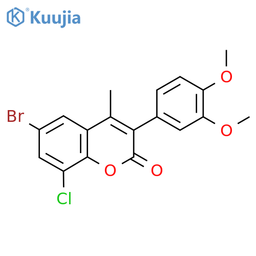 6-Bromo-8-chloro-3(3’,4’-dimethoxyphenyl)-4-methylcoumarin structure