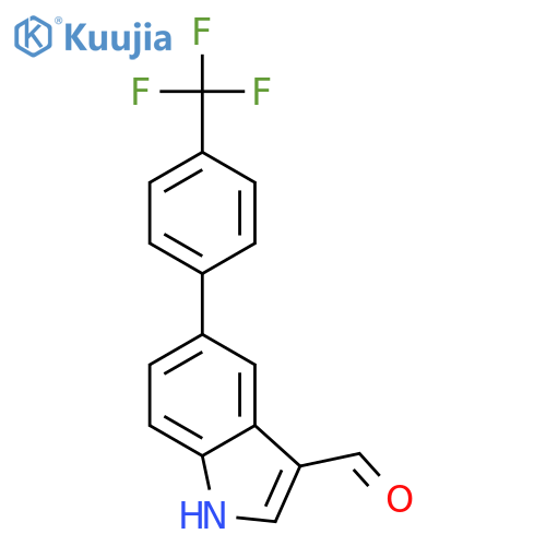 1H-INDOLE-3-CARBOXALDEHYDE, 5-[4-(TRIFLUOROMETHYL)PHENYL]- structure