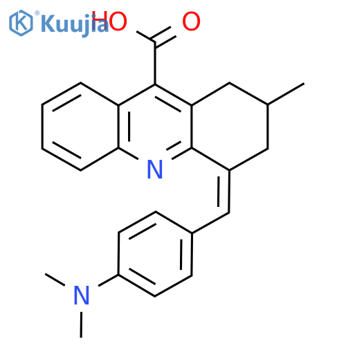 (4Z)-4-[[4-(Dimethylamino)phenyl]methylidene]-2-methyl-2,3-dihydro-1H-acridine-9-carboxylic acid structure