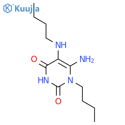 6-Amino-1-butyl-5-(butylamino)-1,2,3,4-tetrahydropyrimidine-2,4-dione structure