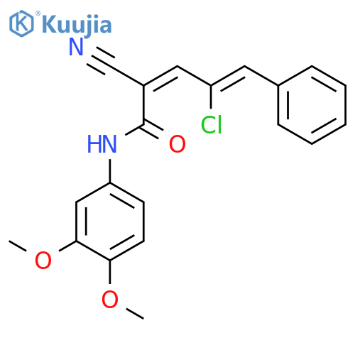 4-chloro-2-cyano-N-(3,4-dimethoxyphenyl)-5-phenylpenta-2,4-dienamide structure
