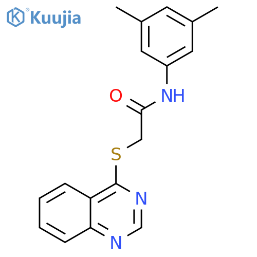 N-(3,5-dimethylphenyl)-2-(quinazolin-4-ylsulfanyl)acetamide structure