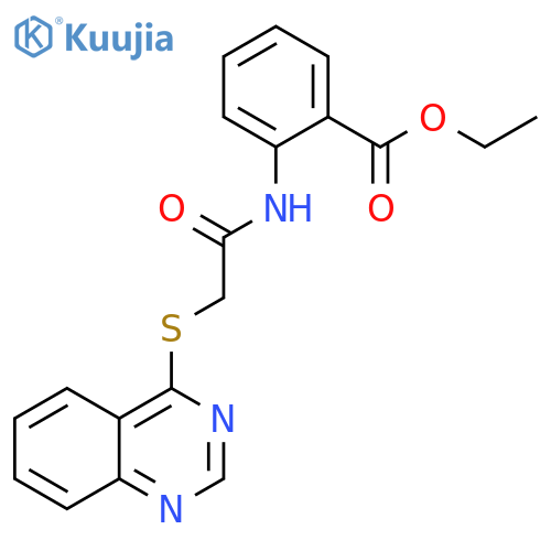 ethyl 2-2-(quinazolin-4-ylsulfanyl)acetamidobenzoate structure