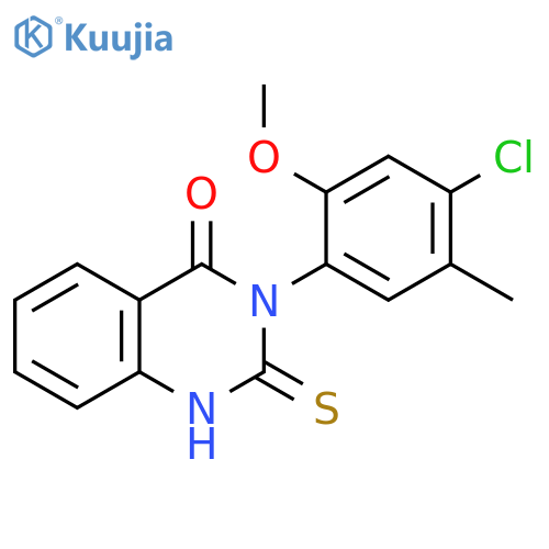 3-(4-chloro-2-methoxy-5-methylphenyl)-2-sulfanyl-3,4-dihydroquinazolin-4-one structure