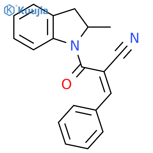 2-(2-methyl-2,3-dihydro-1H-indole-1-carbonyl)-3-phenylprop-2-enenitrile structure