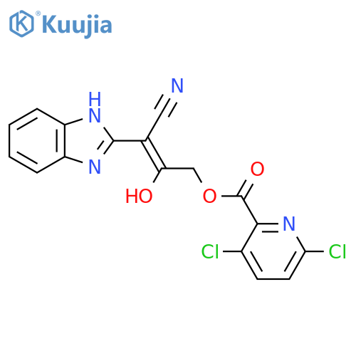 [(Z)-3-(1H-Benzimidazol-2-yl)-3-cyano-2-hydroxyprop-2-enyl] 3,6-dichloropyridine-2-carboxylate structure