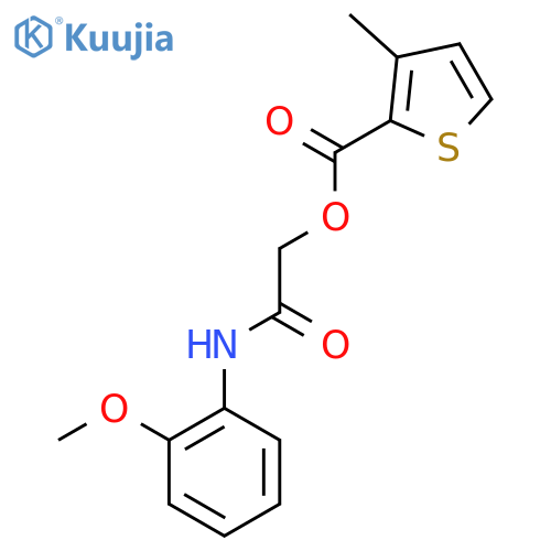 (2-methoxyphenyl)carbamoylmethyl 3-methylthiophene-2-carboxylate structure