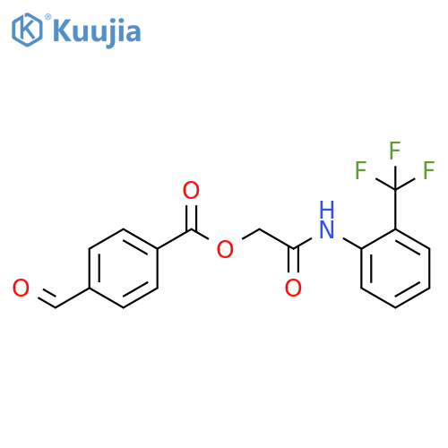 2-Oxo-2-[[2-(trifluoromethyl)phenyl]amino]ethyl 4-formylbenzoate structure