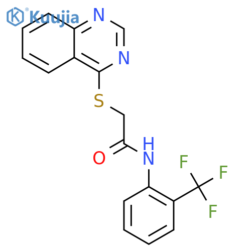 2-(quinazolin-4-ylsulfanyl)-N-2-(trifluoromethyl)phenylacetamide structure