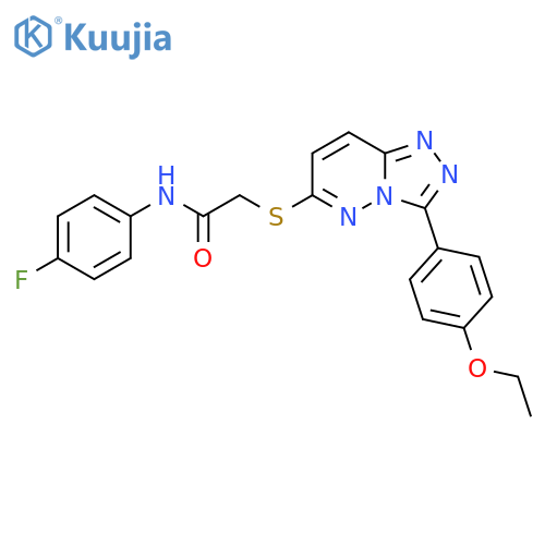 2-{3-(4-ethoxyphenyl)-1,2,4triazolo4,3-bpyridazin-6-ylsulfanyl}-N-(4-fluorophenyl)acetamide structure