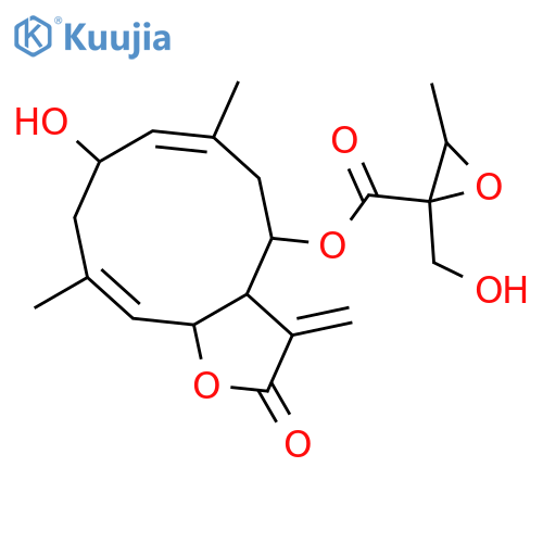 [(6e,10e)-8-hydroxy-6,10-dimethyl-3-methylidene-2-oxo-3a,4,5,8,9,11a-hexahydrocyclodeca[b]furan-4-yl] 2-(hydroxymethyl)-3-methyloxirane-2-carboxylate structure