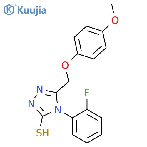 4-(2-fluorophenyl)-5-(4-methoxyphenoxy)methyl-4H-1,2,4-triazole-3-thiol structure
