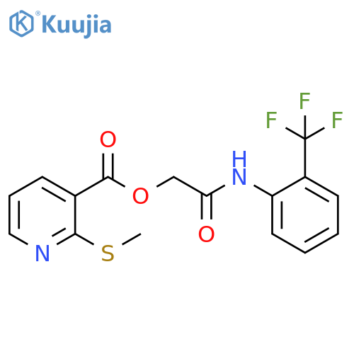 3-Pyridinecarboxylic acid, 2-(methylthio)-, 2-oxo-2-[[2-(trifluoromethyl)phenyl]amino]ethyl ester structure